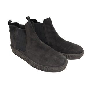 Gabor Suede Chelsea Boots Size 3.5 Gray Platform Creeper Ankle Boot Women Shoes